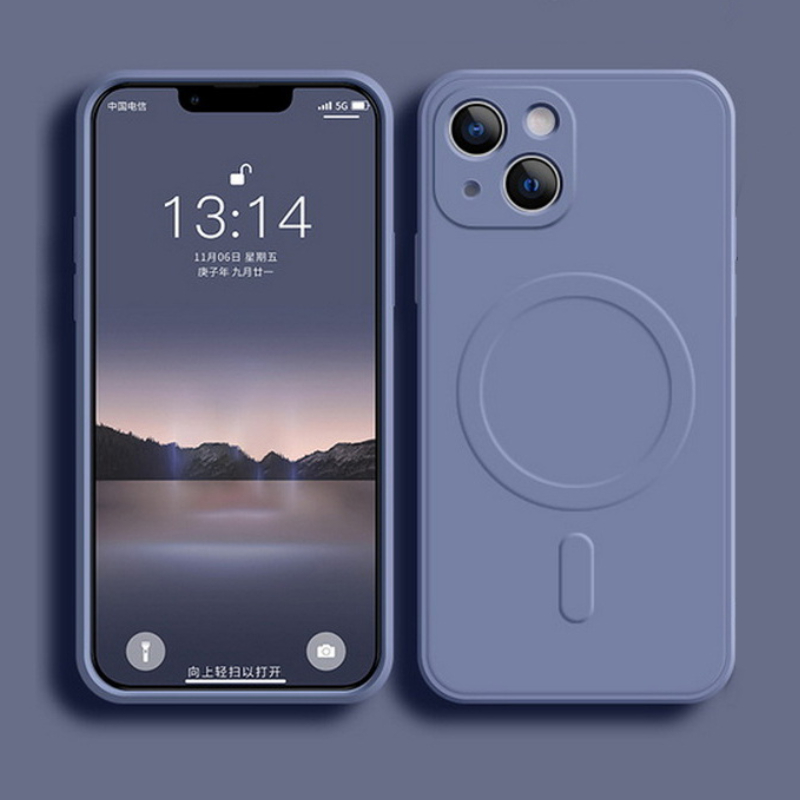 Liquid Silicone Magnetic Phone Case - Funda de silicona líquida para iPhone