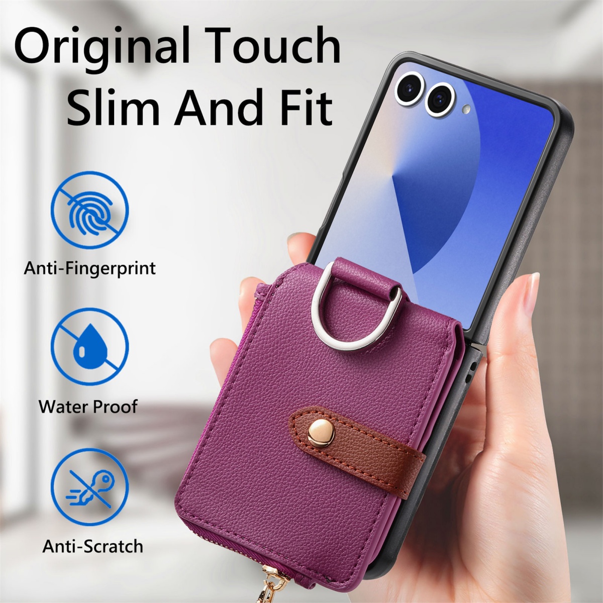 Funda de Lujo para Teléfono co - Leather Wallet Card Holder Phone Cover reseña y precio