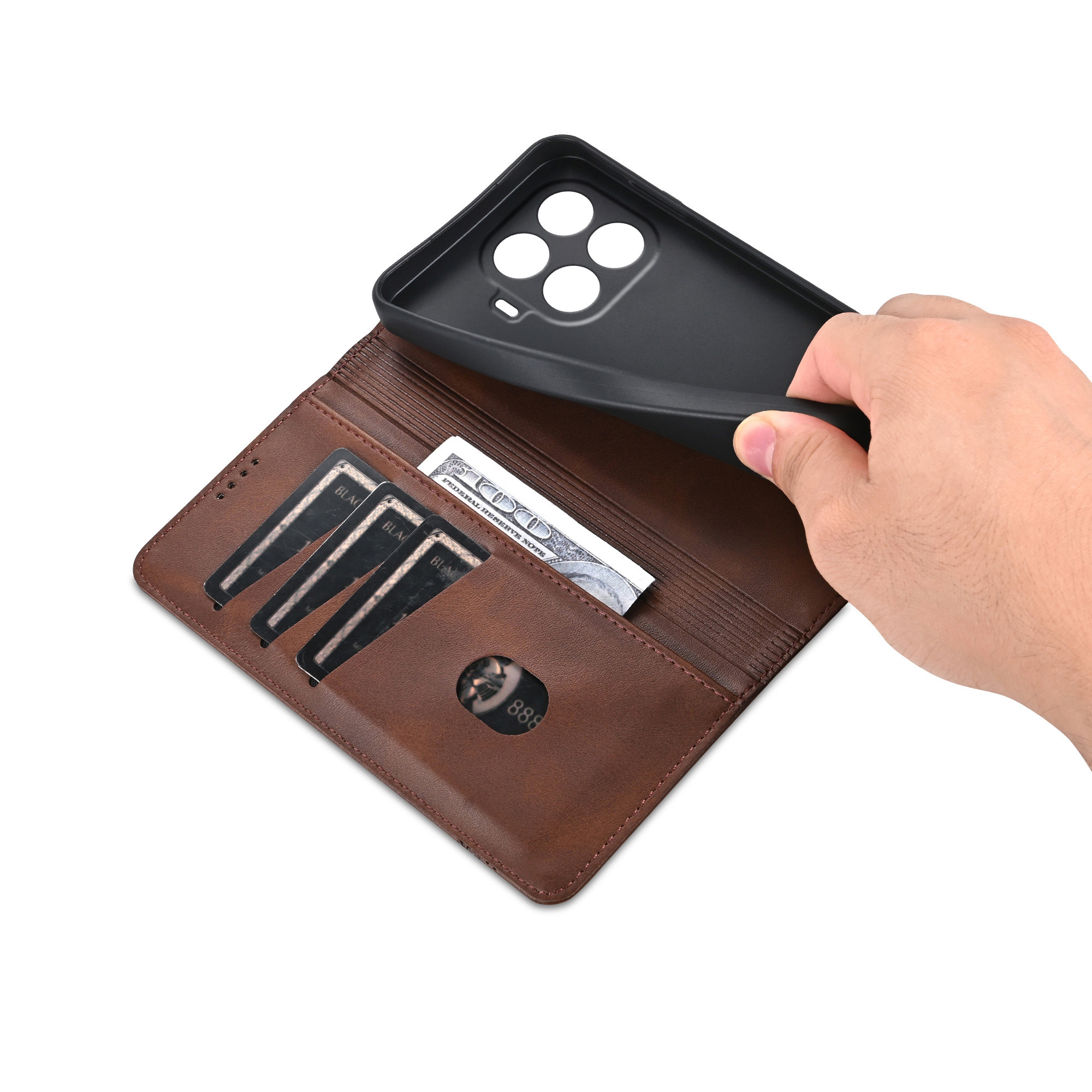 Funda de Cuero Tipo Cartera pa - Leather Wallet Card Holder Phone Cover reseña y precio