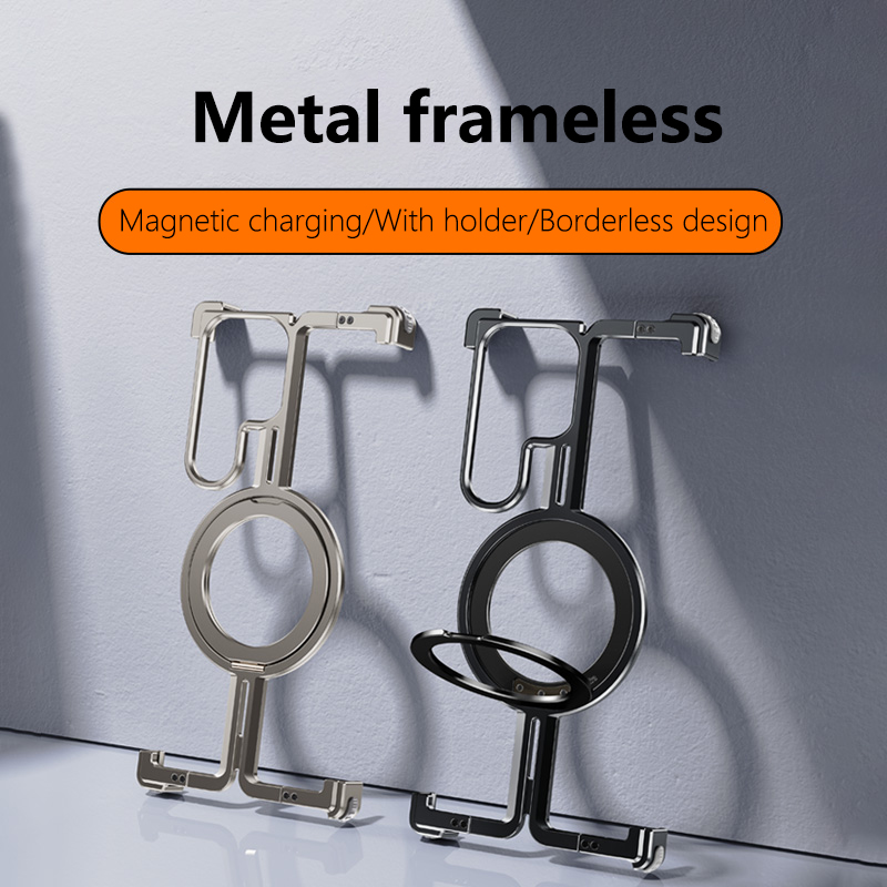 Funda de teléfono con soporte  - Metal Bumper Aluminum Frame Case reseña y precio
